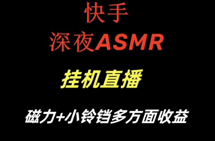 快手深夜ASMR挂机直播，磁力+小铃铛收益（附带工具和5G素材）【揭秘】-电脑资源自留地