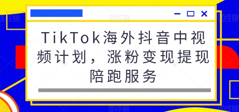 TikTok海外抖音中视频计划，涨粉变现提现陪跑服务-电脑资源自留地