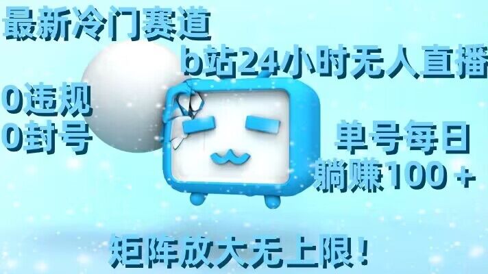 最新冷门赛道，b站24小时无人直播，0违规0封号，单号每日躺赚100＋，矩阵放大无上限【揭秘】-电脑资源自留地