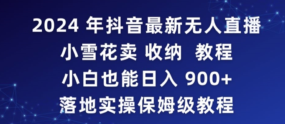 2024年抖音最新无人直播小雪花卖收纳教程，小白也能日入900+落地实操保姆级教程【揭秘】-电脑资源自留地