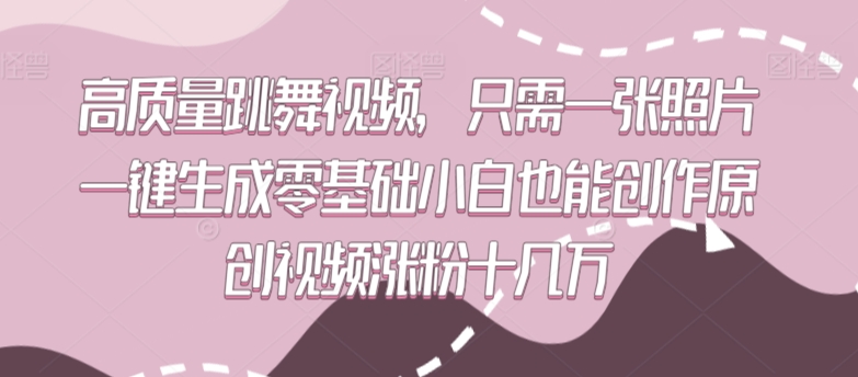 高质量跳舞视频，只需一张照片一键生成零基础小白也能创作原创视频涨粉十几万【揭秘】-电脑资源自留地