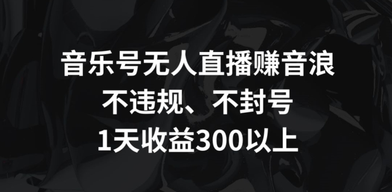 音乐号无人直播赚音浪，不违规、不封号，1天收益300+【揭秘】-电脑资源自留地