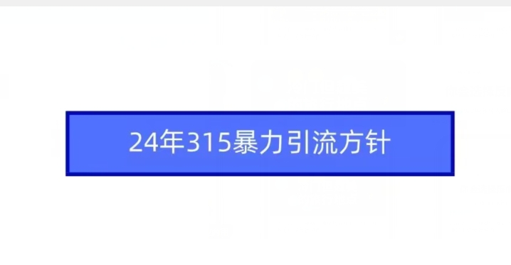24年315暴力引流方针-电脑资源自留地