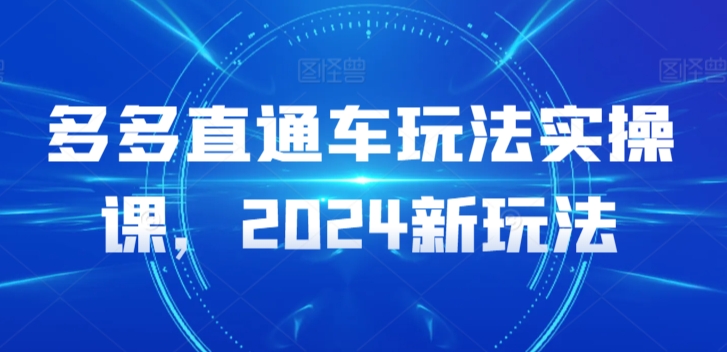 多多直通车玩法实操课，2024新玩法-电脑资源自留地