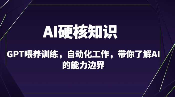 AI硬核知识-GPT喂养训练，自动化工作，带你了解AI的能力边界（10节课）-电脑资源自留地