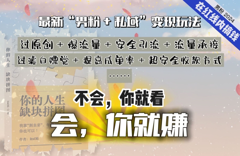 2024，“男粉+私域”还是最耐造、最赚、最轻松、最愉快的变现方式【揭秘】-电脑资源自留地