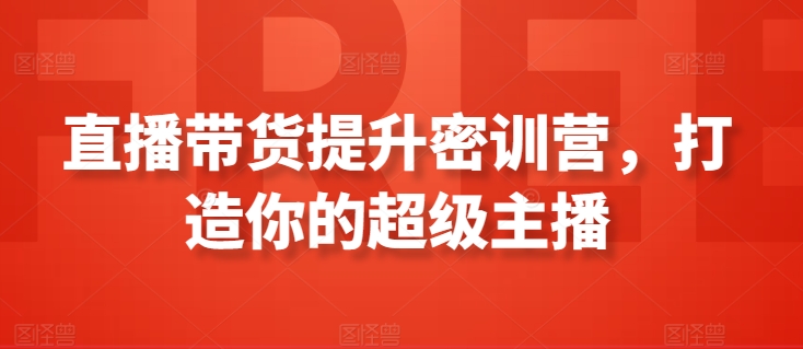 直播带货提升密训营，打造你的超级主播-电脑资源自留地