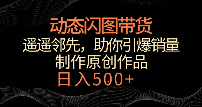 动态闪图带货，遥遥领先，冷门玩法，助你轻松引爆销量，日赚500+【揭秘】-电脑资源自留地