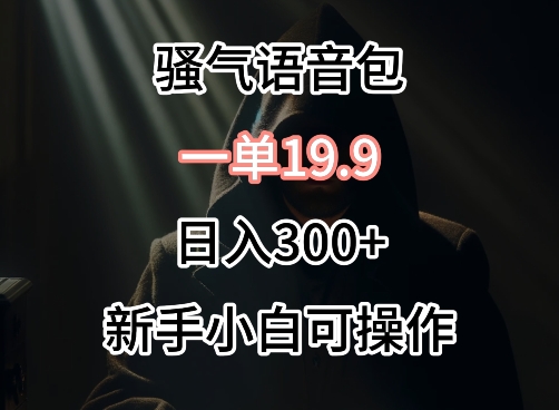 0成本卖骚气语音包，一单19.9.日入300+【揭秘】-电脑资源自留地