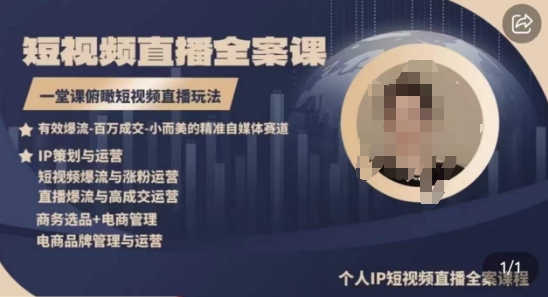 高品质IP短视频直播全案课程，一堂课俯瞰短视频直播玩法-电脑资源自留地