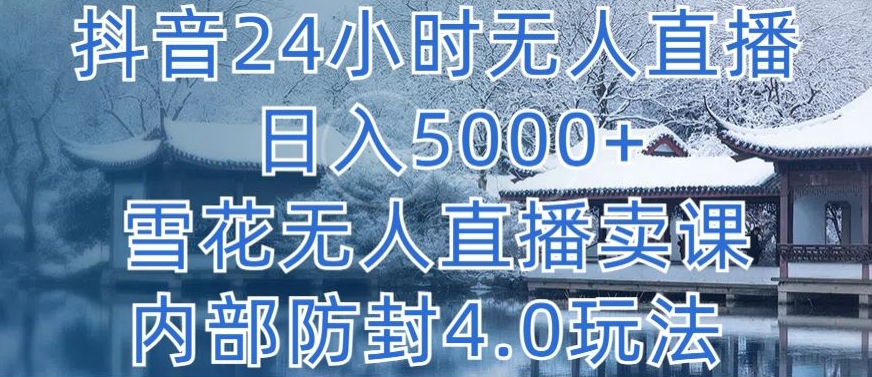 抖音24小时无人直播 日入5000+，雪花无人直播卖课，内部防封4.0玩法【揭秘】-电脑资源自留地