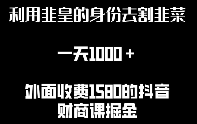 利用非皇的身份去割韭菜，一天1000+(附详细资源)【揭秘】-电脑资源自留地