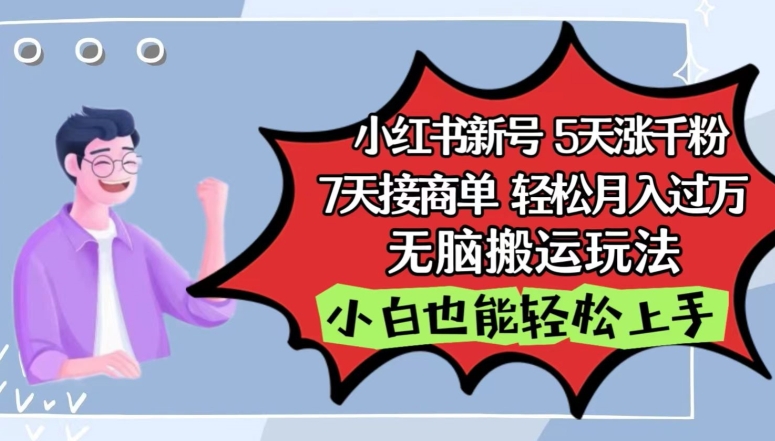 小红书影视泥巴追剧5天涨千粉，7天接商单，轻松月入过万，无脑搬运玩法【揭秘】-电脑资源自留地