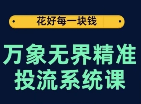万象无界精准投流系统课，从关键词到推荐，从万象台到达摩盘，从底层原理到实操步骤-电脑资源自留地