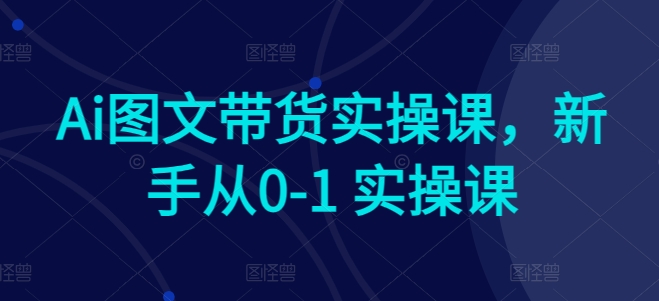 Ai图文带货实操课，新手从0-1 实操课-电脑资源自留地