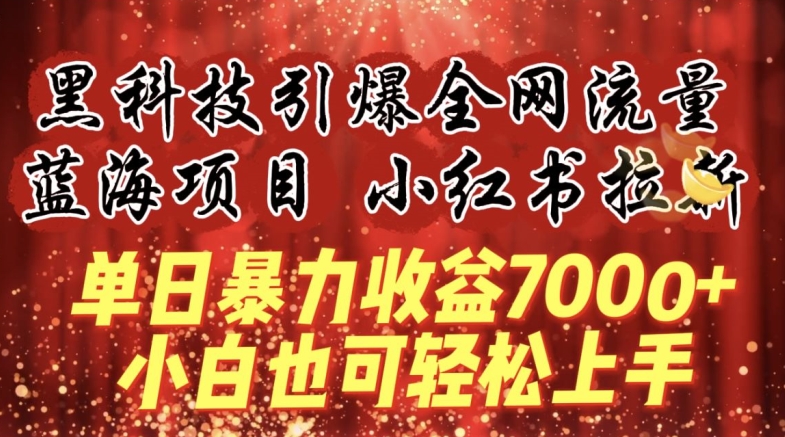 蓝海项目!黑科技引爆全网流量小红书拉新，单日暴力收益7000+，小白也能轻松上手【揭秘】-电脑资源自留地