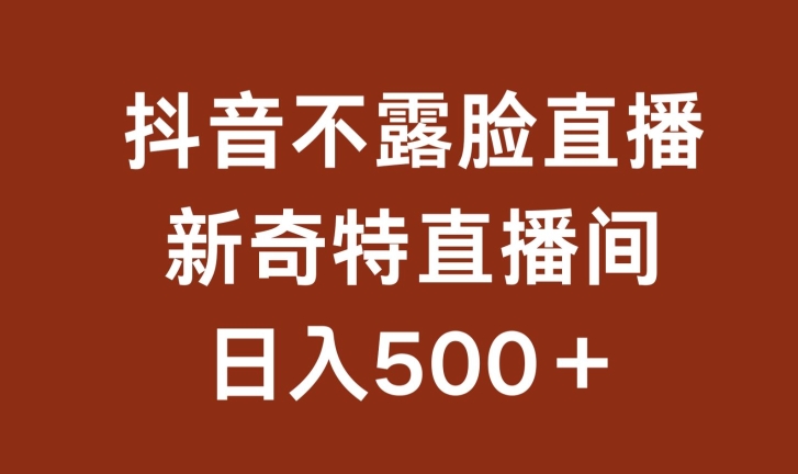 不露脸挂机直播，新奇特直播间，日入500+【揭秘】-电脑资源自留地
