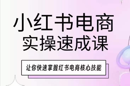小红书电商实操速成课，让你快速掌握红书电商核心技能-电脑资源自留地