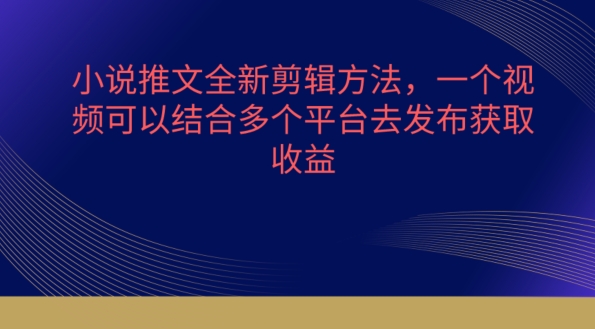 小说推文全新剪辑方法，一个视频可以结合多个平台去发布获取【揭秘】-电脑资源自留地