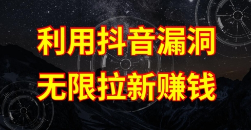 利用抖音链接漏洞，无限拉新赚钱【漏洞原理+操作流程】【揭秘】-电脑资源自留地