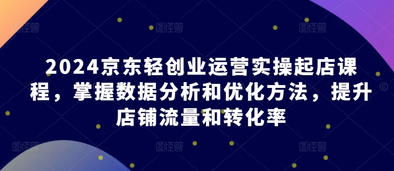 2024京东轻创业运营实操起店课程，掌握数据分析和优化方法，提升店铺流量和转化率-电脑资源自留地