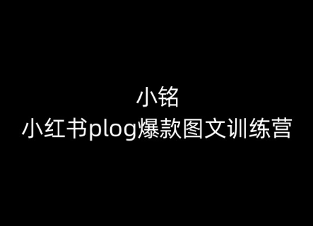 小铭-小红书plog爆款图文训练营，教你从0-1做小红书-电脑资源自留地