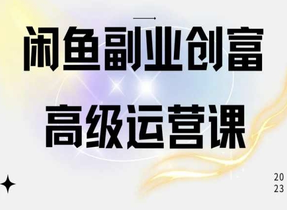 闲鱼电商运营高级课程，一部手机学会闲鱼开店赚钱-电脑资源自留地
