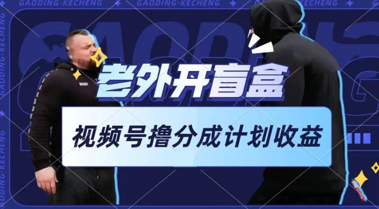 老外开盲盒视频，撸视频号分成计划收益，每天只需一小时，新手小白轻松上手【揭秘】-电脑资源自留地