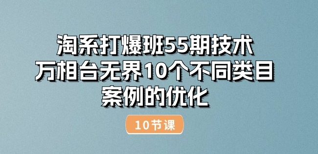 淘系打爆班55期技术：万相台无界10个不同类目案例的优化(10节)-电脑资源自留地