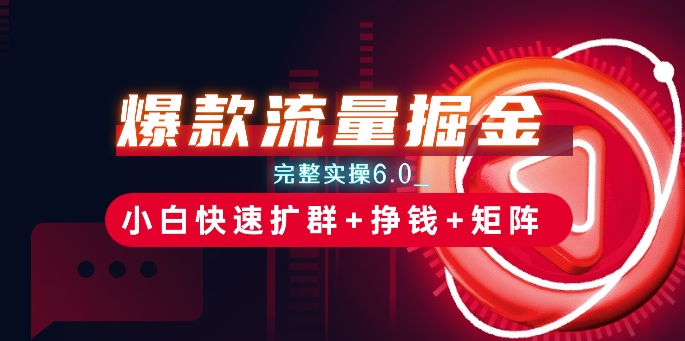 爆款流量掘金_完整实操6.0_小白快速扩群+挣钱+矩阵思路【揭秘】-电脑资源自留地