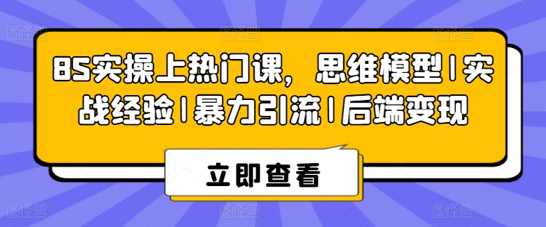 8S实操上热门课，思维模型|实战经验|暴力引流|后端变现-电脑资源自留地