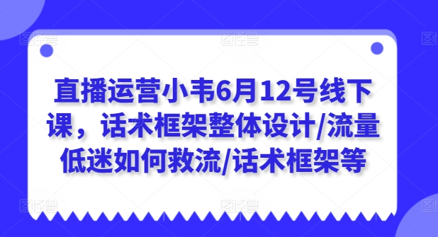 直播运营小韦6月12号线下课，话术框架整体设计/流量低迷如何救流/话术框架等-电脑资源自留地