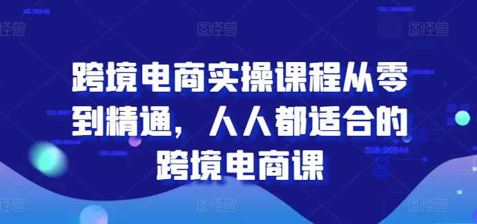 跨境电商实操课程从零到精通，人人都适合的跨境电商课-电脑资源自留地