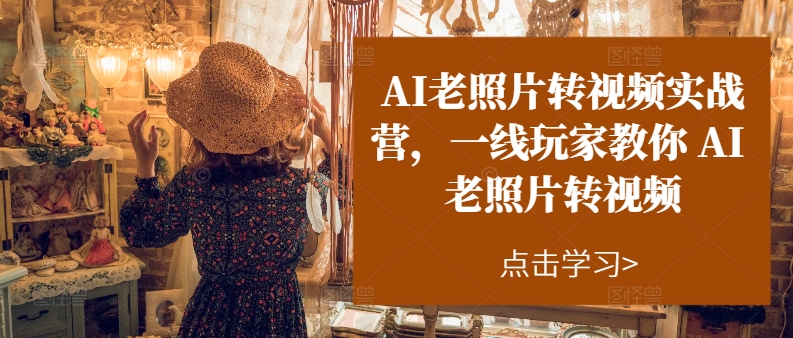AI老照片转视频实战营，一线玩家教你AI老照片转视频-电脑资源自留地