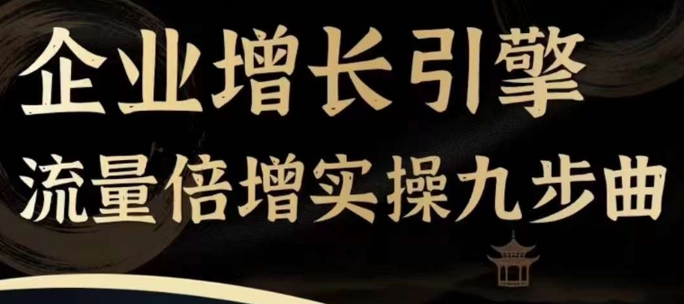 企业增长引擎流量倍增实操九步曲，一套课程帮你找到快速、简单、有效、可复制的获客+变现方式，-电脑资源自留地