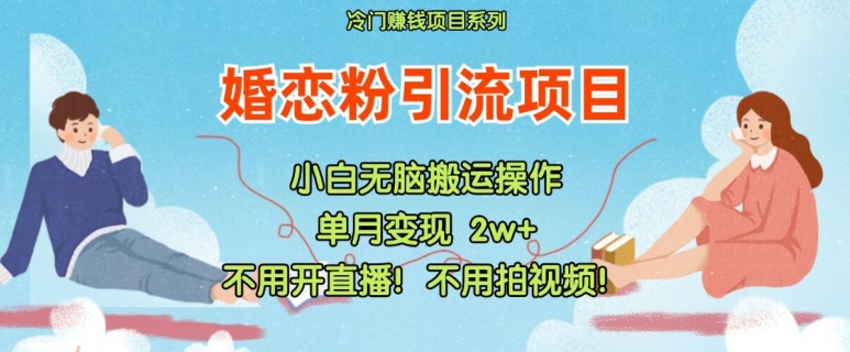 小红书婚恋粉引流，不用开直播，不用拍视频，不用做交付【揭秘】-电脑资源自留地