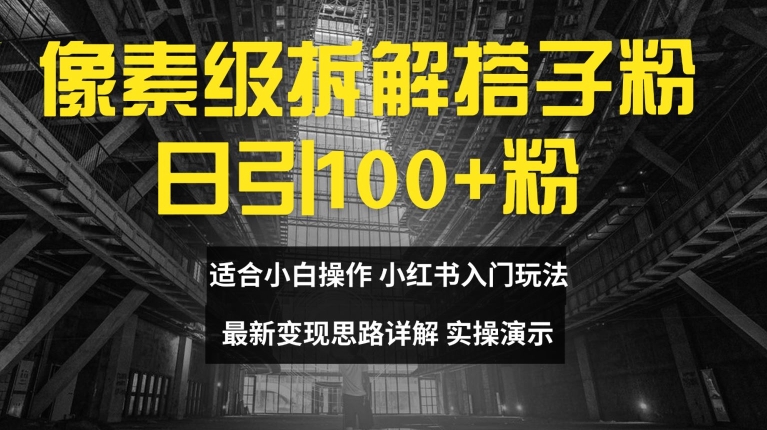 像素级拆解搭子粉，日引100+，小白看完可上手，最新变现思路详解【揭秘】-电脑资源自留地