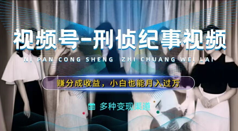 利用刑侦纪实视频，赚视频号分成计划收益，操作简单，新手小白轻松月入过万【揭秘】-电脑资源自留地