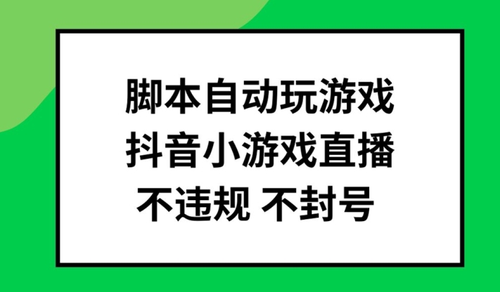 脚本自动玩游戏，抖音小游戏直播，不违规不封号可批量做【揭秘】-电脑资源自留地