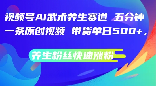 视频号AI武术养生赛道，五分钟一条原创视频，带货单日几张，养生粉丝快速涨粉【揭秘】-电脑资源自留地
