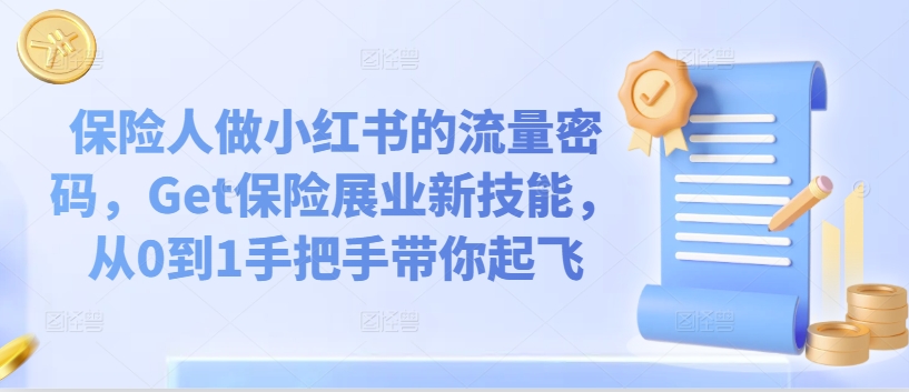 保险人做小红书的流量密码，Get保险展业新技能，从0到1手把手带你起飞-电脑资源自留地