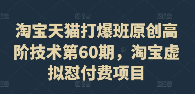 淘宝天猫打爆班原创高阶技术第60期，淘宝虚拟怼付费项目-电脑资源自留地