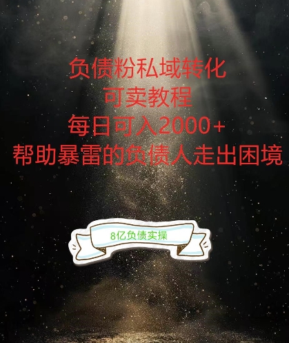 负债粉掘金计划，帮助负债者解决问题，债务规划，债务重组，最好的变现方式【揭秘】-电脑资源自留地
