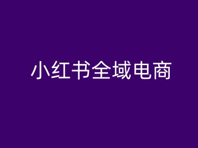 小红书全域电商，小红书电商教程-电脑资源自留地