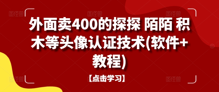 外面卖400的探探 陌陌 积木等头像认证技术(软件+教程)-电脑资源自留地