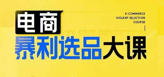 电商暴利选品大课，3大选品思维模式，助力电商企业实现利润突破-电脑资源自留地