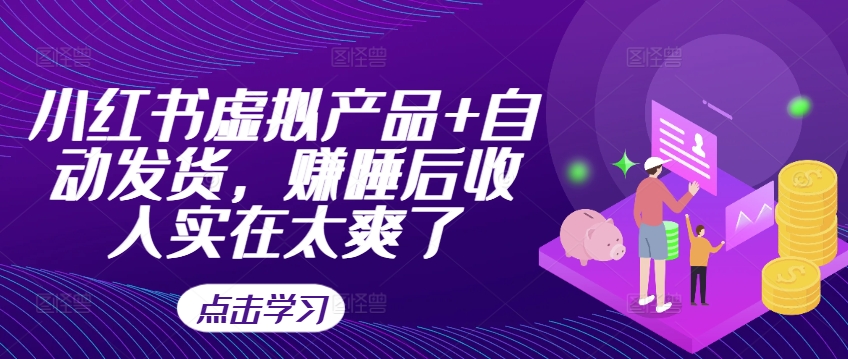 小红书虚拟产品+自动发货，赚睡后收入实在太爽了-电脑资源自留地