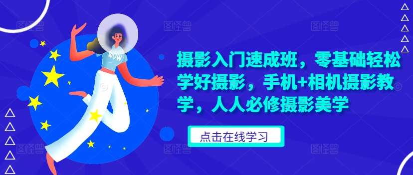 摄影入门速成班，零基础轻松学好摄影，手机+相机摄影教学，人人必修摄影美学-电脑资源自留地