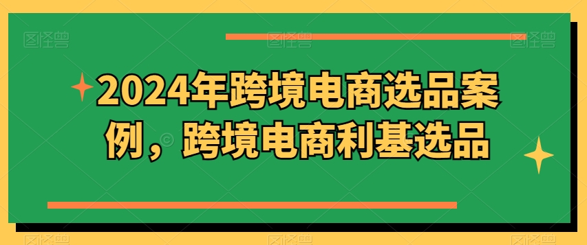 2024年跨境电商选品案例，跨境电商利基选品（更新11月）-电脑资源自留地
