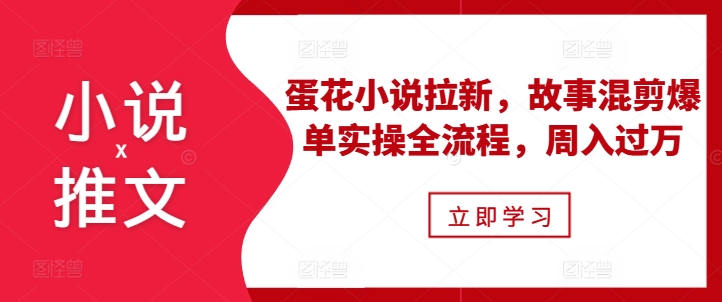 小说推文之蛋花小说拉新，故事混剪爆单实操全流程，周入过万-电脑资源自留地